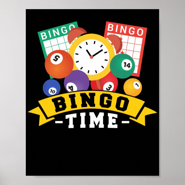 Poster Bingo Time Engraçado Jogo Sortudo (Frente)