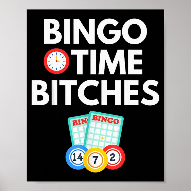 Poster Bingo Time Es Funny Bingo Player Game Lover Gift H (Frente)