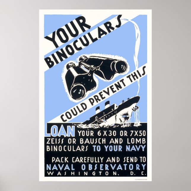 Pôster Binoculares Podem Impedir Isso - WPA (Frente)