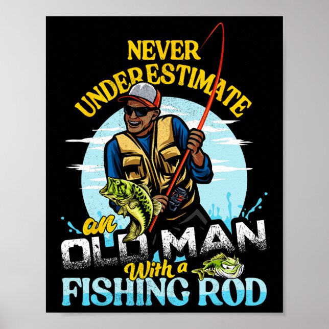 Poster Bipoc B Pesca Aniversário Tee Nunca Subestima O (Frente)