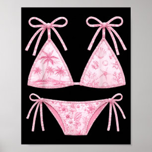 Poster Biquíni de Verão Coquette Feminino Préppy