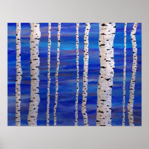 Poster birch trees