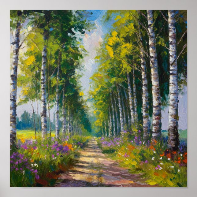 Poster Birch Trees Lane (Frente)