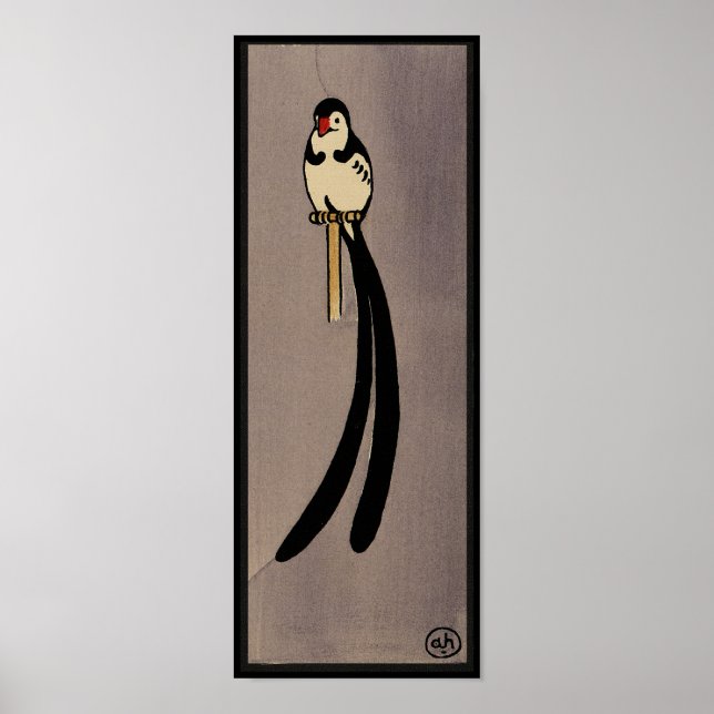 Pôster Bird - Antiquarian, Colorful Book Illustration (Frente)