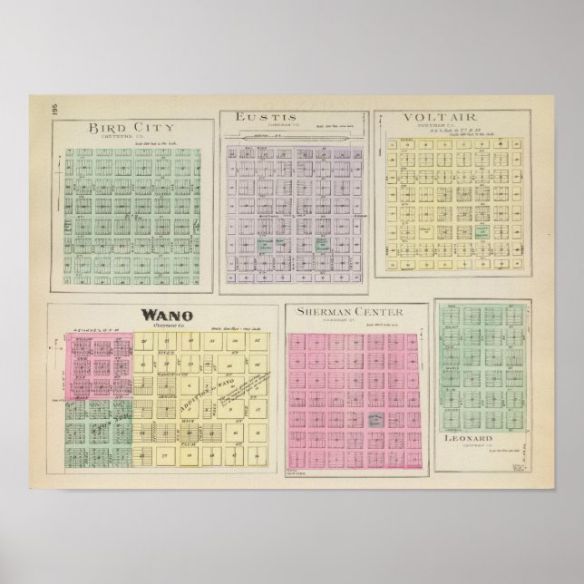 Pôster Bird City, Eustis, Voltair, Wano, Kansas (Frente)