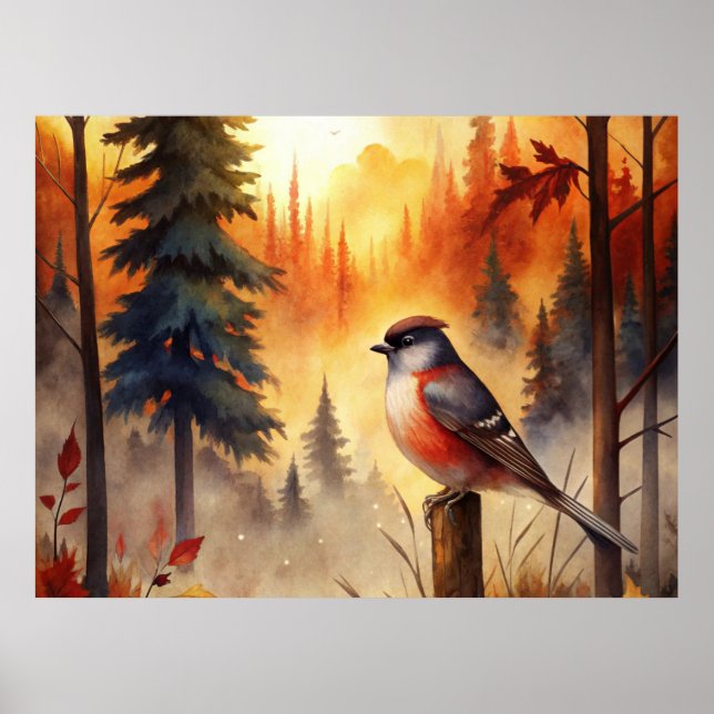 Poster Bird in Autumn (Frente)