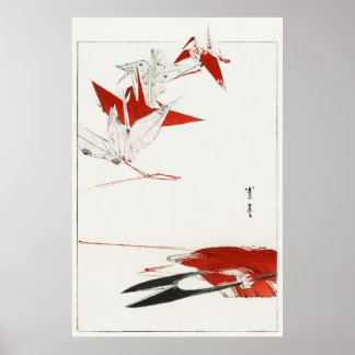 Poster Bird Origami de Bijutsu Sekai (1893-1896) por Wa