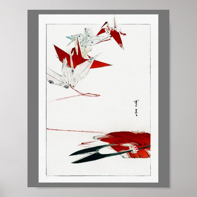 Poster Bird Origami, Watanabe Seitei (Frente)