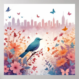 Poster Bird Vintage Animal Nature Environment Decor