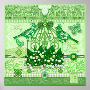 Poster Birdcage Flower e Gem May