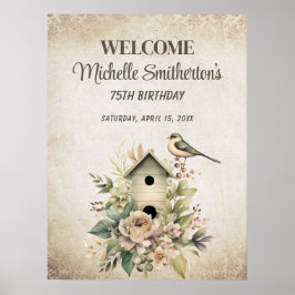Poster Birdhouse Botanical Nature 75. º Aniversário