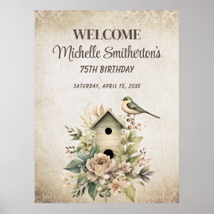Poster Birdhouse Botanical Nature 75. º Aniversário
