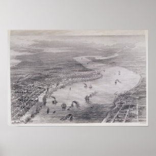 Pôster Bird's-Eye View of New Orleans