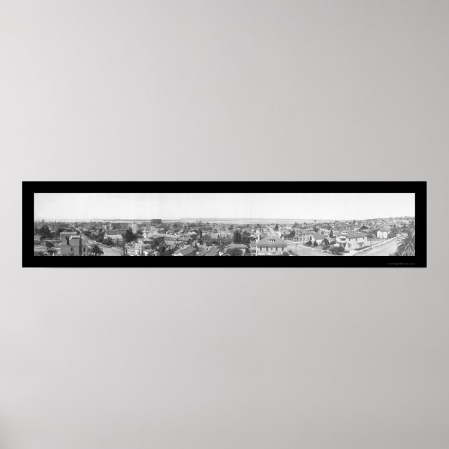 Poster Birdseye San Diego CA Foto 1908 (Frente)
