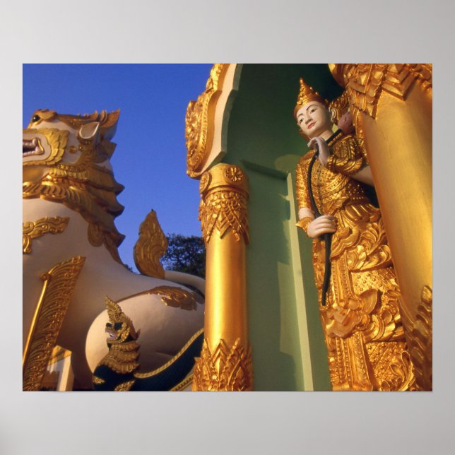 Pôster Birmânia (Mianmar), Rangoon (Yangon) Templo (Frente)