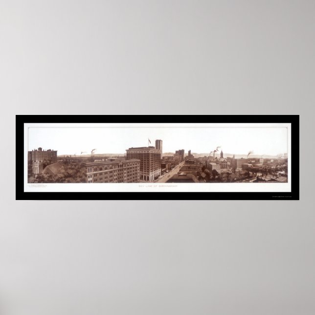 Poster Birmingham, AL Skyline Photo 1914 (Frente)