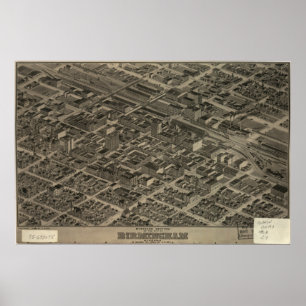 Pôster Birmingham Alabama 1904 mapas panorâmicos