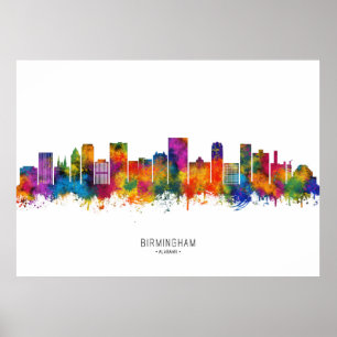 Poster Birmingham Alabama Skyline