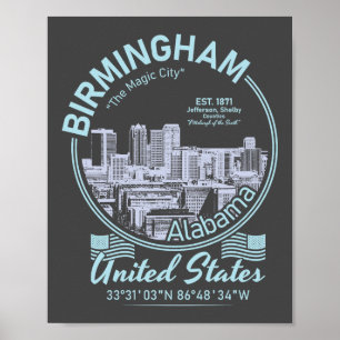 POSTER BIRMINGHAM CITY VINTAGE - ESTADO DE ALABAMA