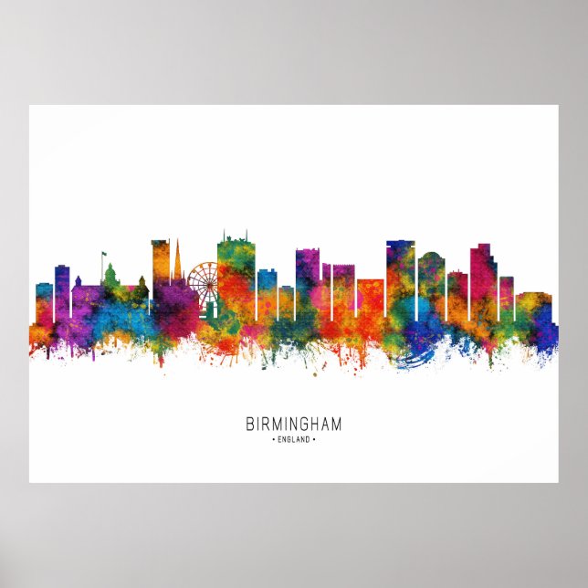 Poster Birmingham England Skyline (Frente)