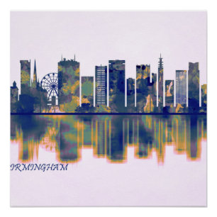 Pôster Birmingham Skyline