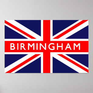 Poster Birmingham UK Flag