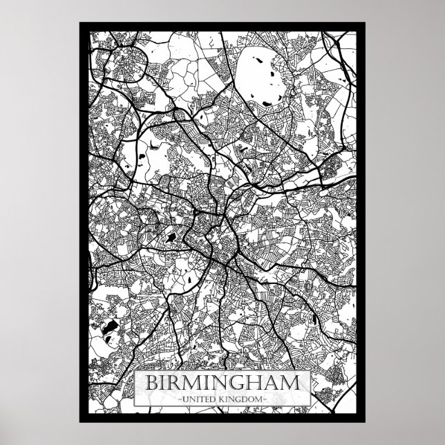 Poster Birmingham United Kingdom City Map (Frente)