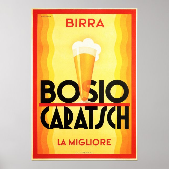 Poster Birra BOSIO CARATSCH - A Melhor Bebida Italiana An (Frente)