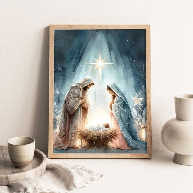 Poster Birth of Jesus Art, Nativity Painting, Star of Bet (Criador carregado)