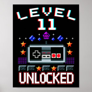 Poster Birthday Boy Level 11 Desbloqueou Jogo Engraçado G