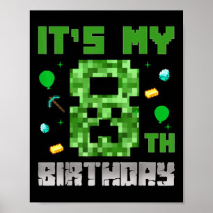 Poster Birthday Boy Shirt É O Meu 8º Jogo De Vídeo De Ani