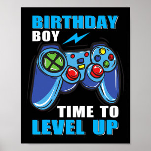 Poster Birthday Boy Time To Level Up Video Game Boys
