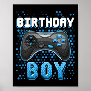 Poster Birthday Boy Video Game Controller Birthday Gamer