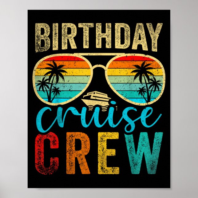 Poster Birthday Cruise Crew Cruise Birthday Cruising Trip (Frente)