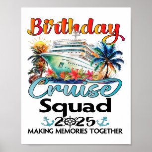 Poster Birthday Cruise Squad 2025 Férias Familiares de Am