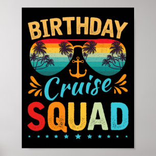 Poster Birthday Cruise Squad Tee Family Festa de aniversá