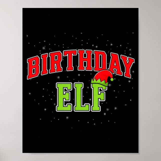Poster Birthday Elf Christmas Family Matching Group Xmas  (Frente)