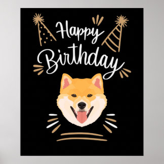 Poster Birthday Gift Shiba Inu