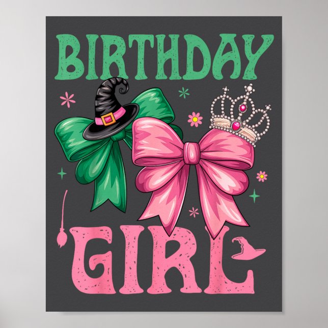 Poster Birthday Girl Nk And Green Birthday Witch Women Gi (Frente)