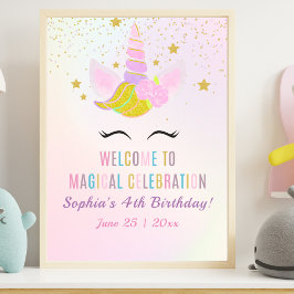 Poster Birthday Girl Unicorn Magical Celebration