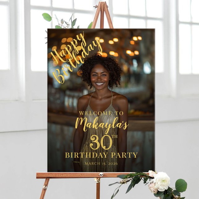 Poster Birthday party photo welcome (Criador carregado)