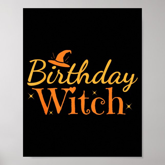 Poster Birthday Witch Funny Halloween Shirt  (Frente)