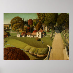 Poster Birthplace of Herbert Hoover por Grant Wood