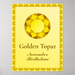 Poster Birthstone Illustration for November - Topaz