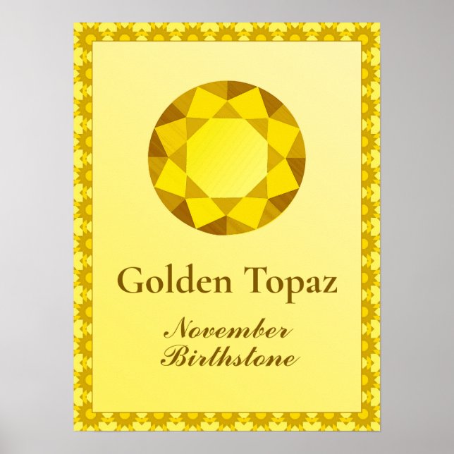 Poster Birthstone Illustration for November - Topaz (Frente)