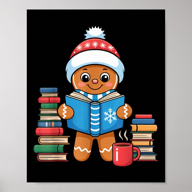 Poster Biscoito de Gengibre Literário Lendo Livros Pijama (Frente)