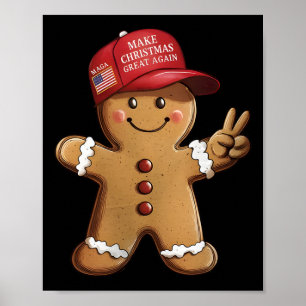 Poster Biscoito de Gengibre Trump Divertido Faça o Natal 
