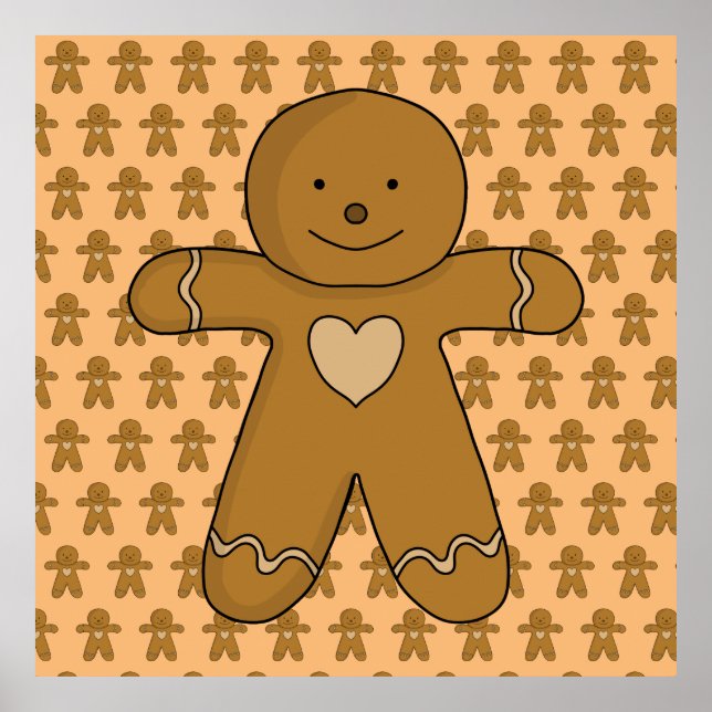 Poster Biscoito de Natal do GingerBread (Frente)