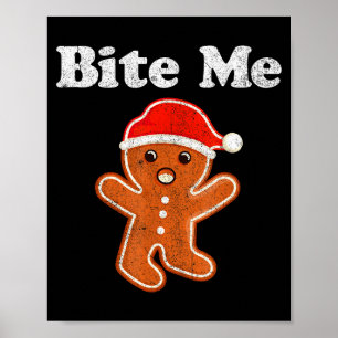 Poster Biscoito de Natal Homem de Gengibre Engraçado Me M