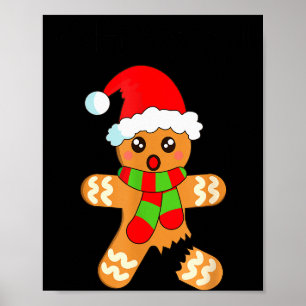 Poster Biscoito engraçado de Natal Homem de Biscoito Oh S